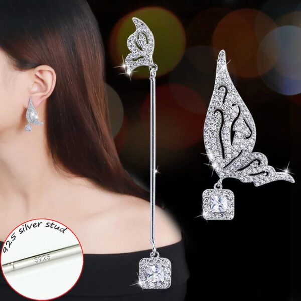 Asymmetrical wing earrings