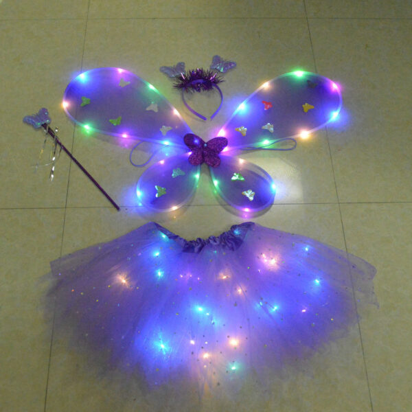 Glowing Butterfly Wings Flower Fairy Stick Three-piece Set - Image 4