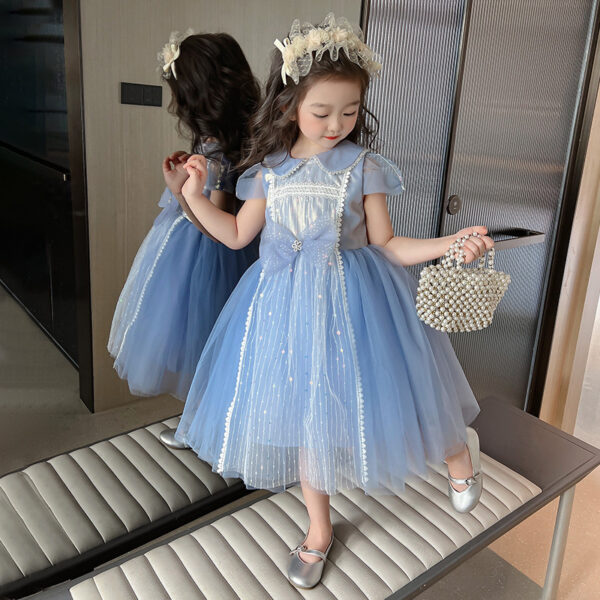 Children's Princess Cotton Dress Dress Doll Collar Embroidered Mesh - Image 9