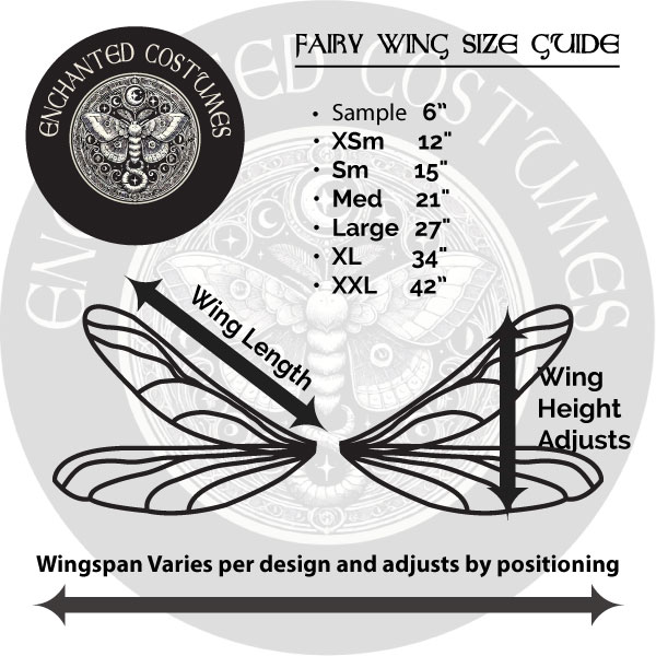 Measurement Chart for Fairy Wings