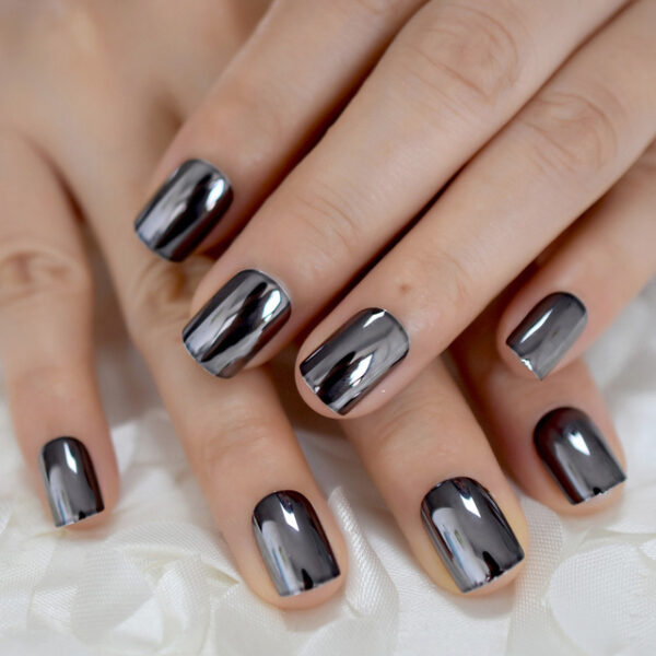 Metal false nails for women short nails for - Image 3