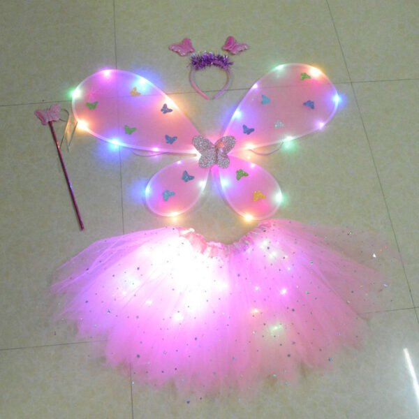 Glowing Butterfly Wings Flower Fairy Stick Three-piece Set - Image 9