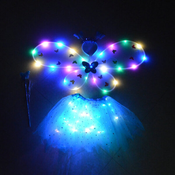 Glowing Butterfly Wings Flower Fairy Stick Three-piece Set - Image 2