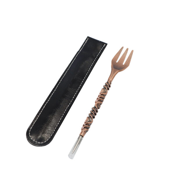 Metal Hookah Accessories Hookah Cream Fork Plus Teasing Needle Two-in-one Leather Packaging Cover - Image 6