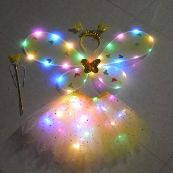 Glowing Butterfly Wings Flower Fairy Stick Three-piece Set - Image 8