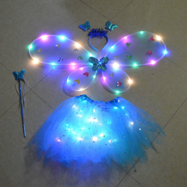 Glowing Butterfly Wings Flower Fairy Stick Three-piece Set - Image 6