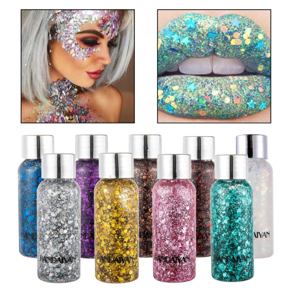 Eye Glitter Nail Hair Body Face Glitter Gel Art Heart Loose Sequins Cream Festival Glitter Decoration Party Tools