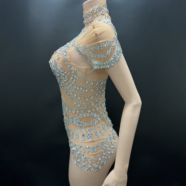 Rhinestone Body Suit Stage wear, performance wear - formal componant - Image 4