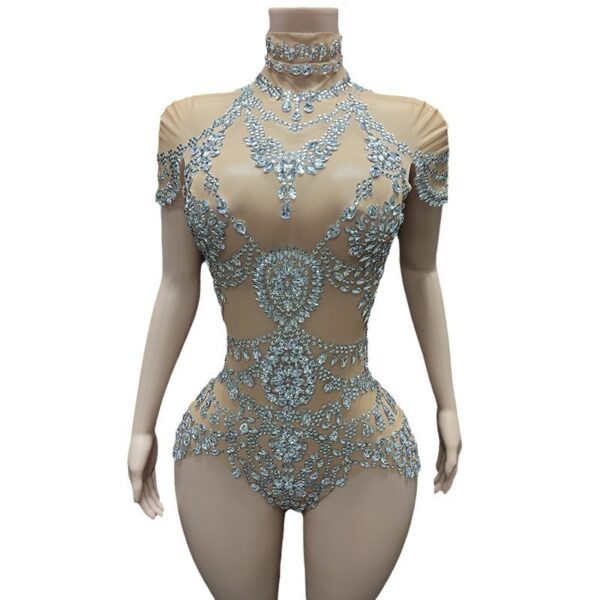 Rhinestone Body Suit Stage wear, performance wear - formal componant - Image 2