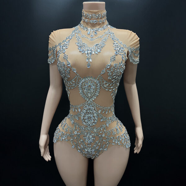 Rhinestone Body Suit Stage wear, performance wear - formal componant