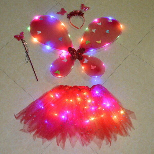 Glowing Butterfly Wings Flower Fairy Stick Three-piece Set - Image 5